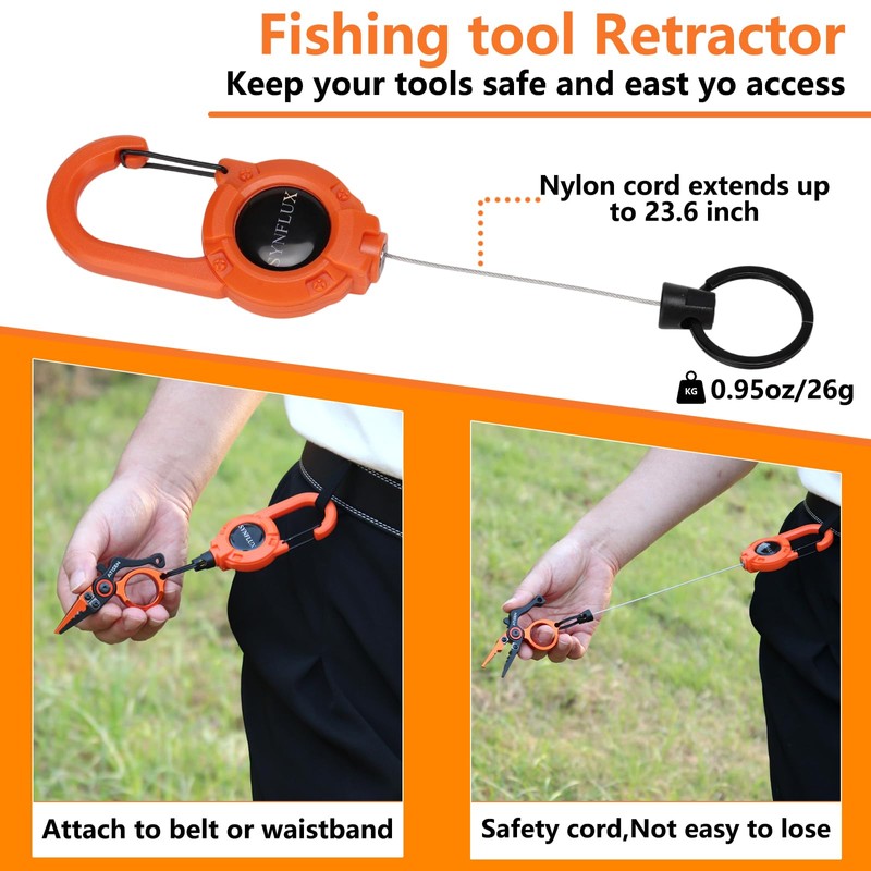 SYNFLUX Mini Fishing Pliers Saltwater, Split Ring Tool and Line