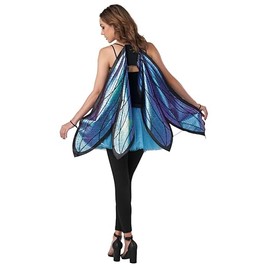 Seasons Adult Dragonfly Fairy Butterfly Cape Wings, Iridescent Blue, One Size