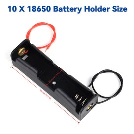 FancyWhoop 10pcs 18650 Battery Holder Single 18650 Battery Case for 18650 Battery with 5.91Inch Connect Lead