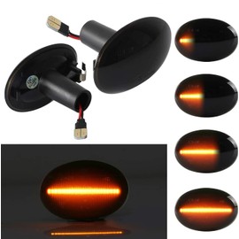 OZ-LAMPE 2Pcs LED Dynamic Side Indicator for Mini Cooper R55 Clubman R56 Hatch R57 Convertible R58 Coupe R59 Roadster, Canbus Error Free Car Turn Signal Light, Sequential Side Marker Blinker
