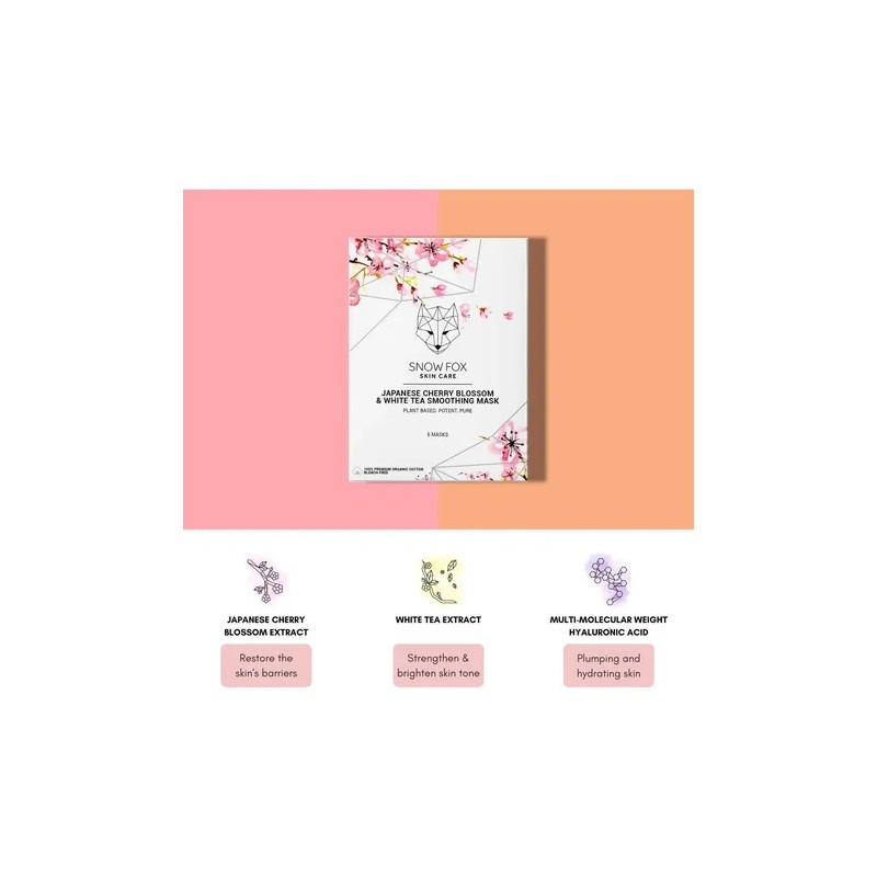 Snow Fox Skincare - Mascarilla Calmante Japonesa Con Flor De