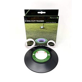 3Ring Putt Trainer Plus Tray - Golf Hole Reducer - Indoor and Outdoor Putting Aid Golf Accessory - Pressure Putt Trainer (3Ring Training Aid + Tray)