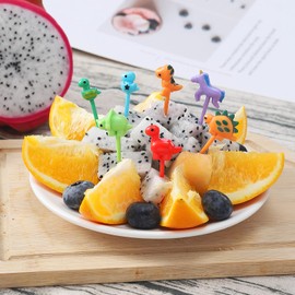 32Pcs Food Picks for Kids, Cute Cartoon Mickey Unicorn Dinosaur Fruit Food Picks for Picky Eaters,Reusable Toddler Food Pick, Mini Toothpick for Kids Lunch Accessories and Party Supply
