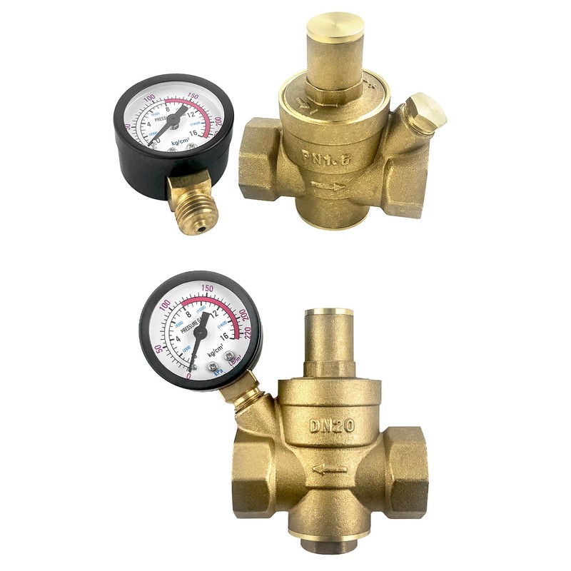 QWORK® DN20 Brass Water Pressure Regulator with Pressure Regulator Pressure