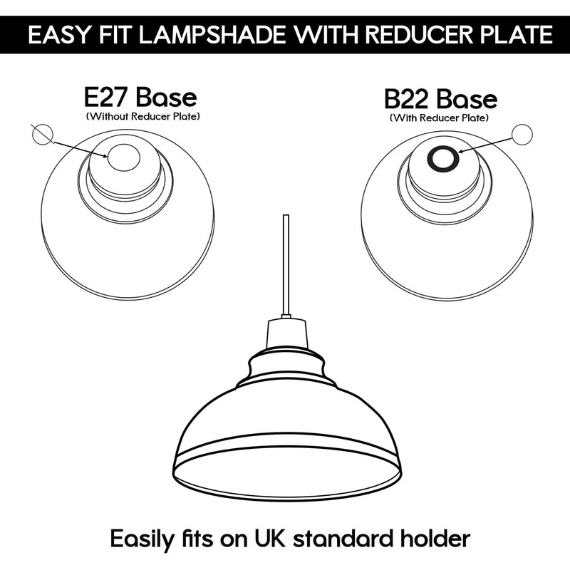 LEDSone Metal Ceiling Lamp Shade 29cm Easy Fit Light Pendant