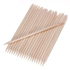20Pcs Nail Art Beige Wood Stick Cuticle Pusher Remover Pedicure Manicure Tool