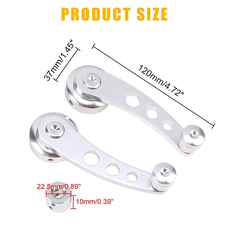 2x Billet Aluminum Window Crank Handle Chrome For Hot Rod