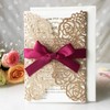 KUCHYNEE 5x7.3 Inch 20PCS Blank Gold Glitter Wedding Invitations Kit