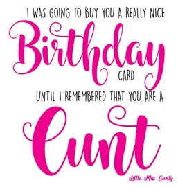 Little Miss Cunty Rude Birthday Card - got You a Really Nice LMC31