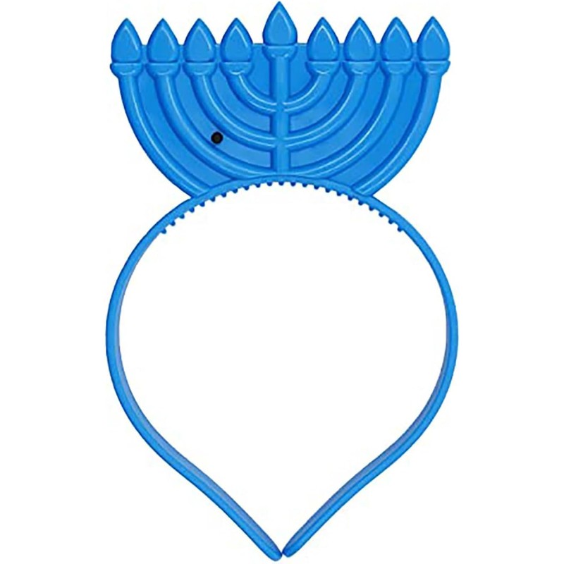 The Dreidel Company Hanukkah Menorah Headband, Light Up Flashing, Glow