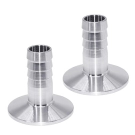 JoyTube 1.5" Tri Clamp to 3/4" Hose Barbed Adapter 304 Stainless Steel Sanitary Hose Pipe Fitting Home Brewing Adapter (Pack of 2)