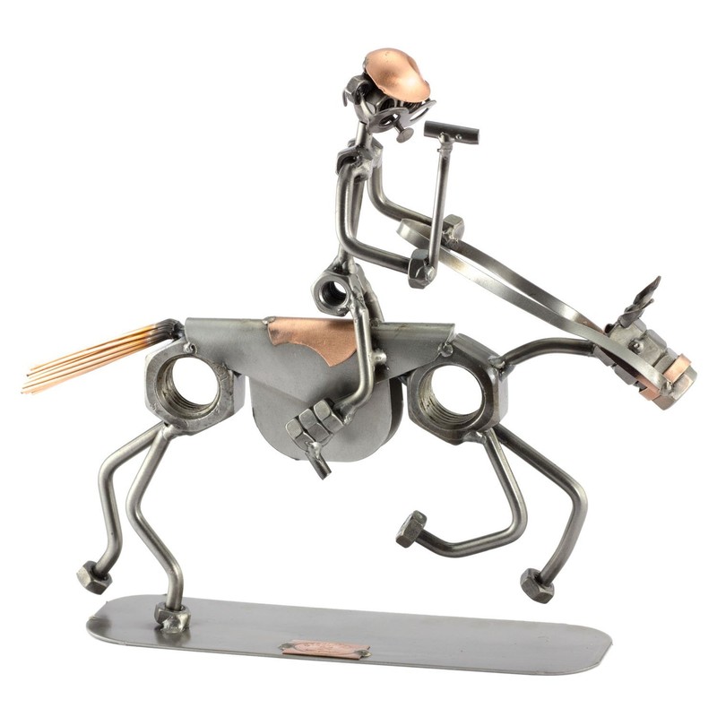 Steelman24 I Nuts and bolts sculpture Polo Player I Handmade