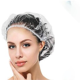 100PCS Disposable Shower Caps, Waterproof Transparent Plastic Elastic Shower Caps, Thick Plastic Hair Care Caps, Household, Spa, Hotel and Hairdressing, Travel Transparent Shower Caps.