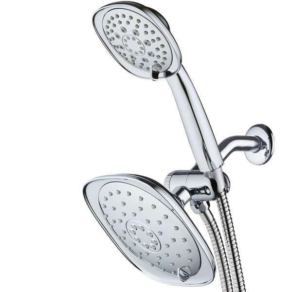 AquaDance, Chrome Luxury Square High-Pressure Giant 7.3" Rain Shower Head/Handheld