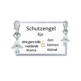 MKISHINE Guardian Angel Keyring Gift for a Very Great Expectant Mum & the Little Crumbs - Lucky Charm Pregnancy Baby on the Go, transparent