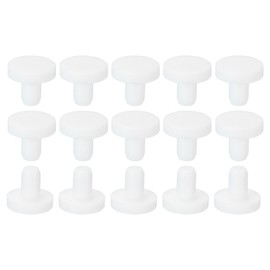 MECCANIXITY Silicone Rubber Solid Plug Soft Flexible Stopper for 4.5-5mm Hole White 15 Pieces