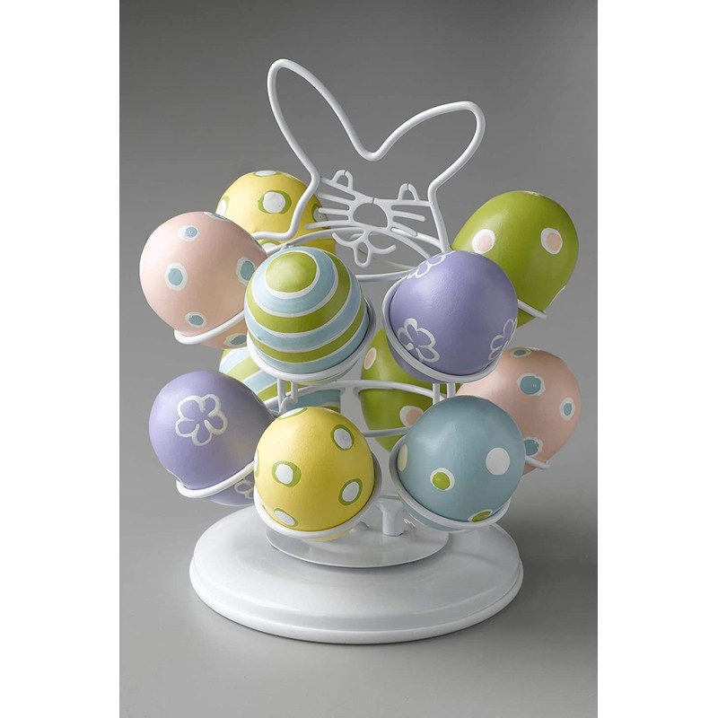 Nifty Easter Egg Carousel - White Powder Coat Finish, Spins