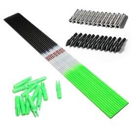 Linkboy Archery Carbon Arrows Shaft Hunting Practice Target Arrows with Removable 75gr Tip Nock for Compound Recurve Long Bows, Spine 300 340 400 500 600 700 800, Pack of 12PCS