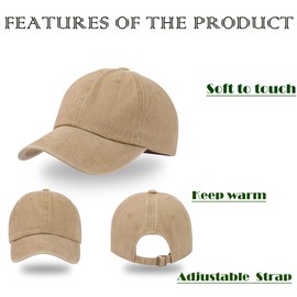 4 Pcs Washed Plain Baseball Cap, Twill Adjustable Unisex Cotton Baseball Cap Vintage Dad Hat Men/Women/Teenagers Black,Blue,Dark Green+Gray