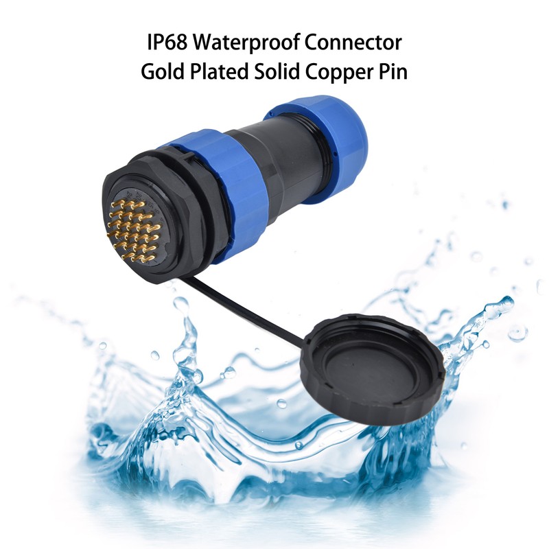 Waterproof Connector Back Nut IP68 Aviation Power Socket 5A for