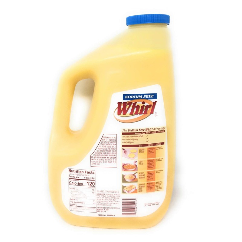 Whirl Sodium Free Butter Flavor Vegetable Oil, 1 Gallon