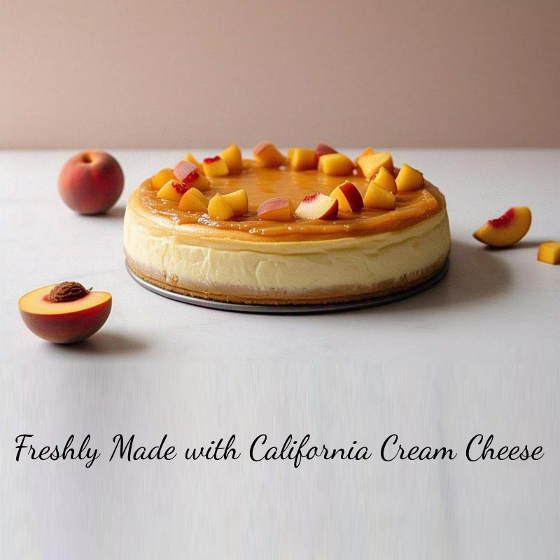 Andy Anand Fresh Peach Glaze Cheesecake 9" 2 lbs Gift