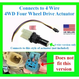 fits GM GMC 4WD Actuator 4 Four Wheel Drive Connector Plug Pigtail Wires Harness