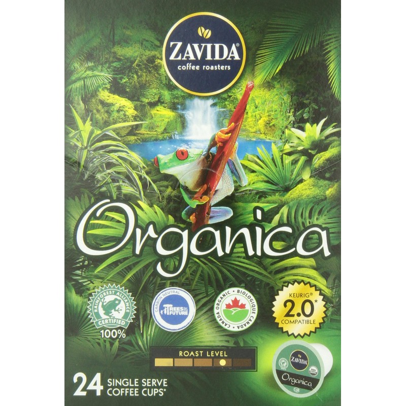 Zavida Organic Single Serve Coffee Capsule, Compatible with Keurig K-Cup