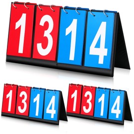 Hiboom 3 Pcs Portable Scoreboard Score Keeper 4 Digital Portable Table Top Scoreboard Flipper for Basketball Soccer Tennis Volleyball Cornhole Sports Games P. E Classroom Activities