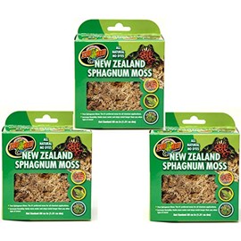 Zoo Med Laboratories New Zealand Sphagnum Moss, 240 Cubic Inch (3 Packages with 80 Cubic Inches Each)