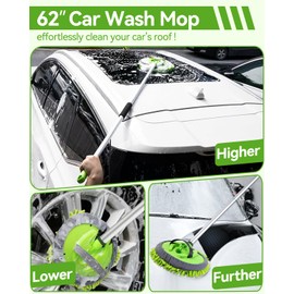@UTOS 8Pcs Car Wash Kit, 62’’ Car Wash Brush with Long Handle, Microfiber Carwash Kit Set, Car Washing Supplies for Cars RV Truck Exterior
