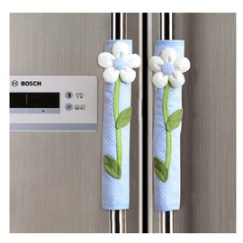 FLYPARTY 2X Handle Covers- Cloth Protector for Electrical Kitchen Appliances,Fridge,Microwave,Dishwasher,Freezer, Oven Door - Keep Clean from Drips,Smudges Fingerprints Dust(Light Blue)