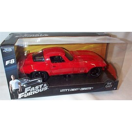 jada FAST & FURI0US 8 F8 red letty's chevy corvette car 1:24 scale diecast model