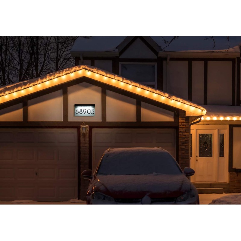 Address Plaques for House Solar Powered, House Number for Outside,