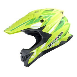 1Storm Motocross Adult Helmet Downhill Mountain Bike Helmet BMX MX ATV Dirt Bike Storm Style HF803; Storm Green + Goggles + Skeleton Green Glove Bundle