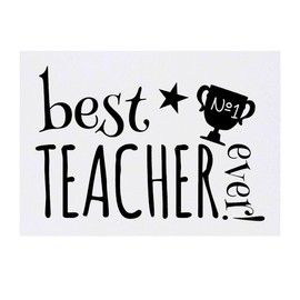 'Best Teacher Ever!' Temporary Tattoo - Water Resistant, Skin-Safe, Non-Toxic Transfer (TO00065467)