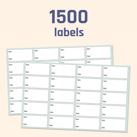 1500 Labels, Removable Freezer Food Date Labels Stickers - 5 x 2.5cm