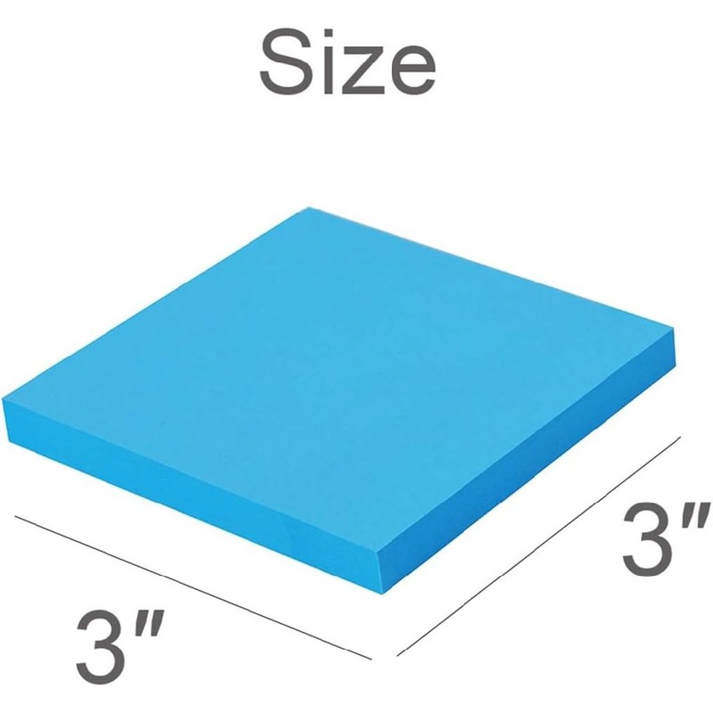 Sticky Notes 3x3 inch, Bright Colors Self-Stick Pads 8 Pads/Pack