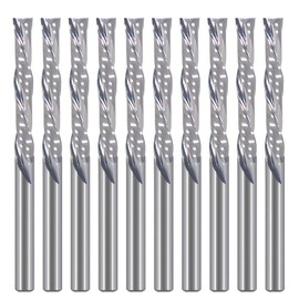 Downcut Spiral Router Bits 1/8 inch Shank, 1/8 inch Cutting Diameter ，7/8 inch Cutting Length,Solid Carbide CNC Router Bits End Mill for Wood Cut, Carving 10 Pack