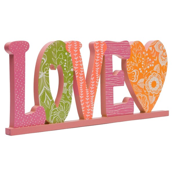 C.R. Gibson Wooden 'Love' Plaque for Home Décor, 14.5'' W x 6'' H