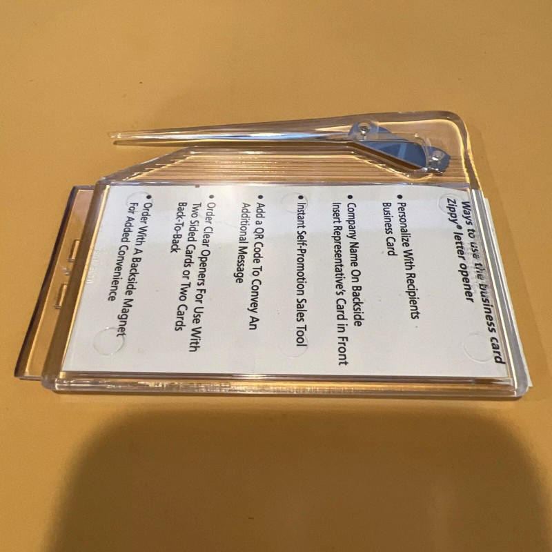 Blank Business Card Letter Opener-No Imprint All Clear As Seen