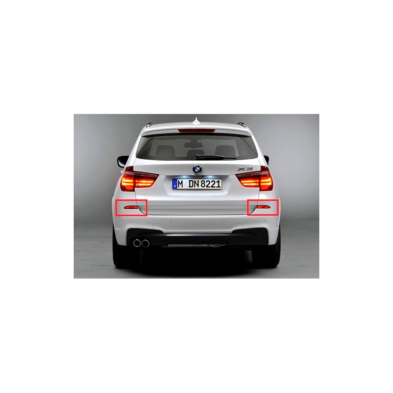 2x Red Lens Rear Bumper Reflector LED Tail Stop Brake