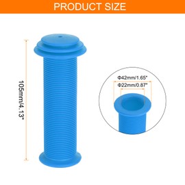 HARFINGTON 1 Pairs Bike Handlebar Grips 4.13" Non-Slip Strip Rubber Mushroom Bicycle Grips Fit 7/8" Handlebars for Mountain Bikes Road Mini Scooter, Blue