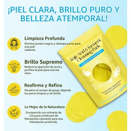 Almohadillas Limpiadoras de Cúrcuma y Ácido Kójico, 40 Piezas