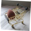 iplusmile 4Pcs Shopping Cart Tiny Pretend Play Compact Desk Ornaments