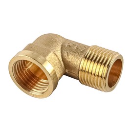 Laroal Brass Angle Fittings 90 Degree Fittings Hose Parts Brass Elbow Fittings 90 Degree 1/2 BSP Male X 1/2 PT Female Fittings