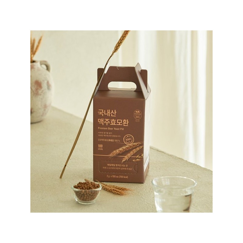 Organic Maru 프리미엄 저온건조 맥주효모환스틱 2g x 100개입 Premium Low-Temperature