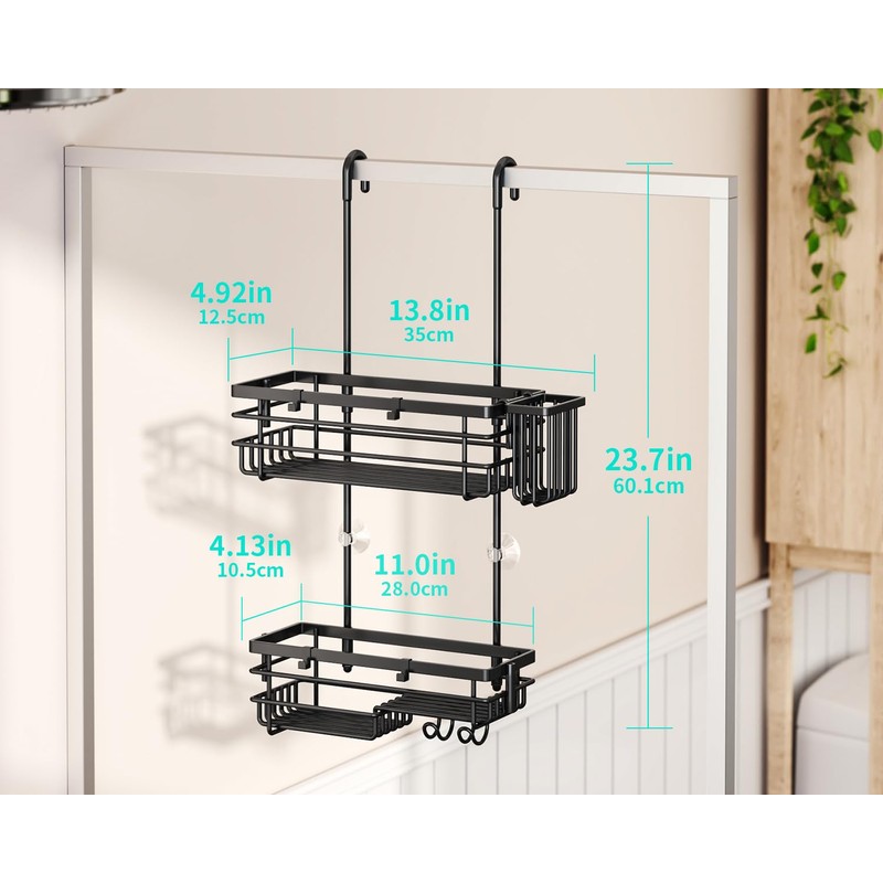 HapiRm Hanging Shower Caddy – For Renters & Small Bathrooms,