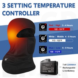 WERMSOCK Heated Ski Mask, Heated Balaclava Face Mask, Windproof Black Ski Mask for Men, Thermal Full Face Ski Mask for Motorcycle Riding Cycling