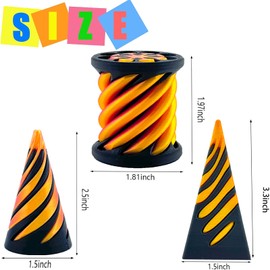 3 Packs Impossible Cone, Spiral Cone Fidget Toy 3D Printed Spiral Cone Toy, Pyramid Passthrough Sculpture, Mini Cones Pass Through Pyramid Fidget Toy for Stress and Anxiety Relaxing (Pink)